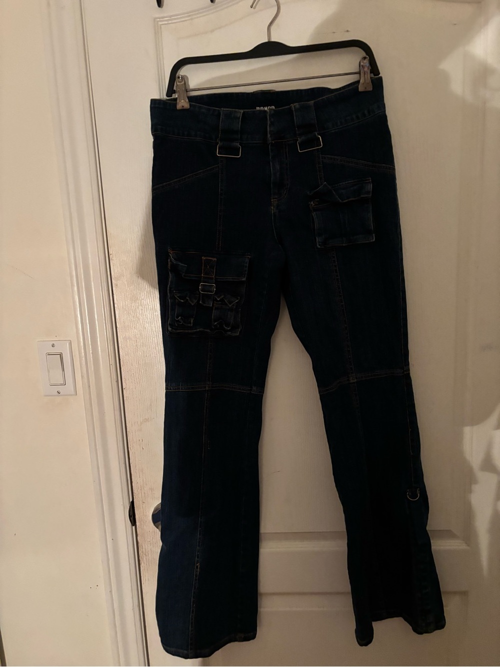 BONGO Dark Blue Wide-Leg Cargo Jeans